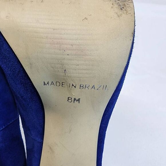 Steve Madden Regaal Platform Pumps Jeels Blue  Suede Size 8 - Picture 9 of 12